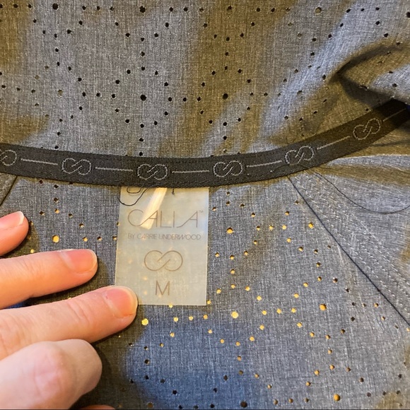 Calia by Carrie Underwood gray lightweight perforated pattern jacket medium - Picture 7 of 11